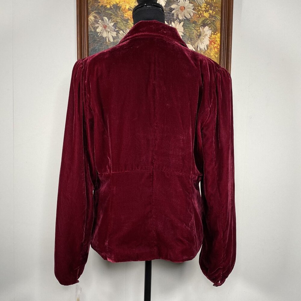 Apt 9 Velvet Like One Button Blazer Top Women's 16 V-neck Plum NWT - Picture 3 of 12
